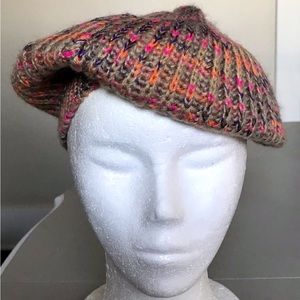 D&Y David & Young Retro Chic Multicolor Knitted French Girl Beret Slouchy Hat